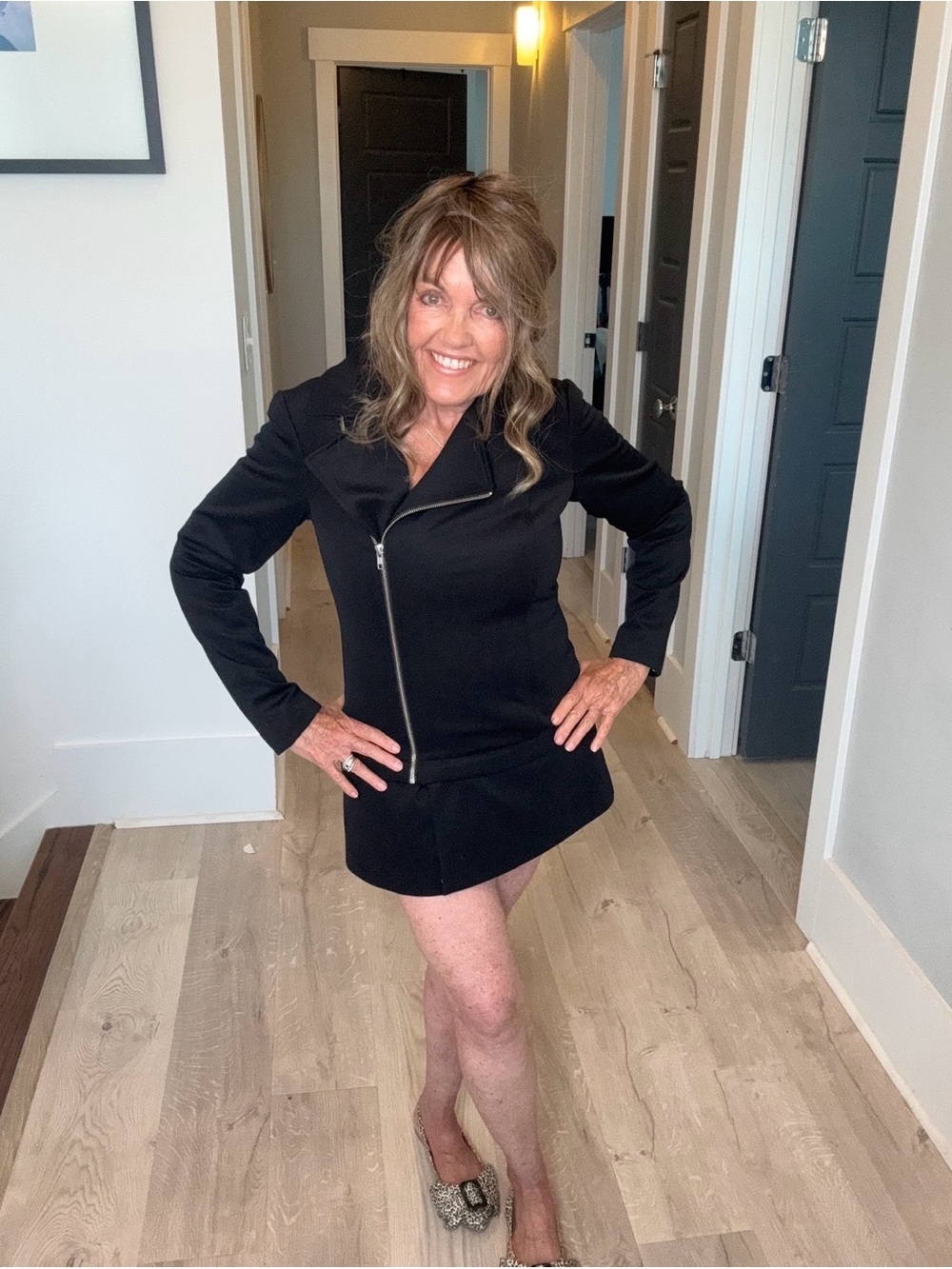Isaac Mizrahi Black Convertible Moto Jacket Size 2 Small